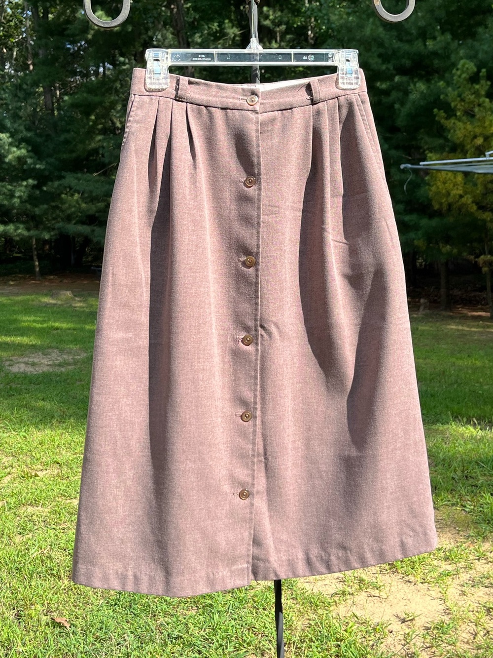 70s Sears JR Bazaar Retro Midi Skirt Size 9T Neutral Minimal Modest Fall
